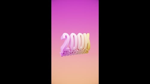 Animated 3D Subscribers Counter Text Reveal