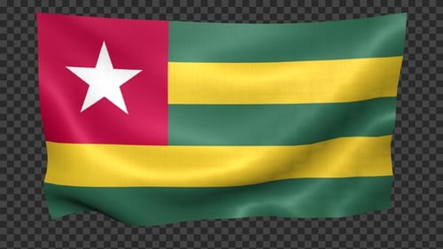 Togo National Flag Realistic Waving Loop Animation
