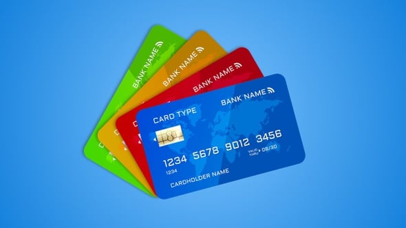 Animated Multi-Colored Credit Card Display, Backgrounds Motion Graphics ...