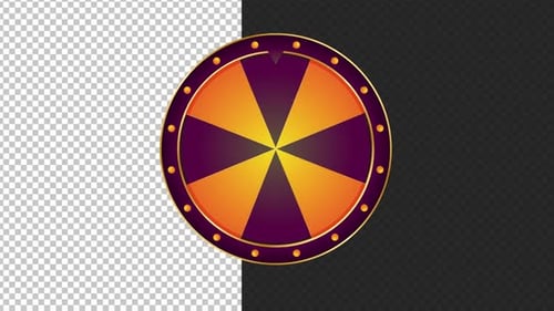 Animated Golden Spinning Wheel for Games and Decision