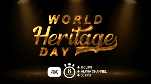 World Heritage Day Text Animation