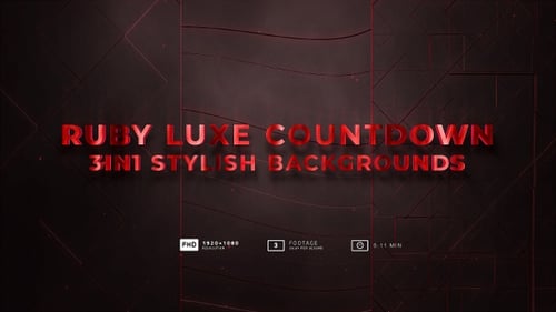 Futuristic Glossy Red Digital Countdown with Abstract Backgrounds