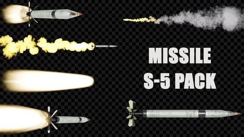 3D Realistic Military Missile Flight with Alpha Channel