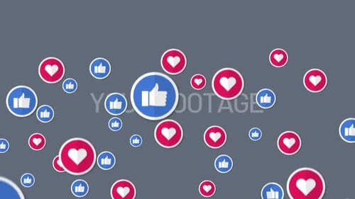 thumbs up and heart like emoji video overlay with alpha channel