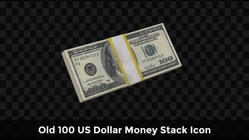 Realistic Rotating Stack of 100 Dollar Bills