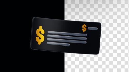 3D Glossy Check Unfolding Animation