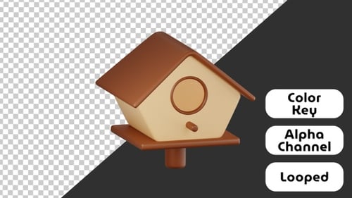 3D Animated Minimalist Birdhouse Assembly and Construction