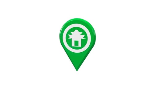 Carte de localisation 3D du temple chinois Pin Green V2
