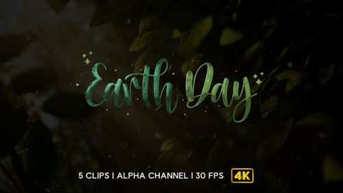 Happy Earth Day Text Reveal Animation with Swirls