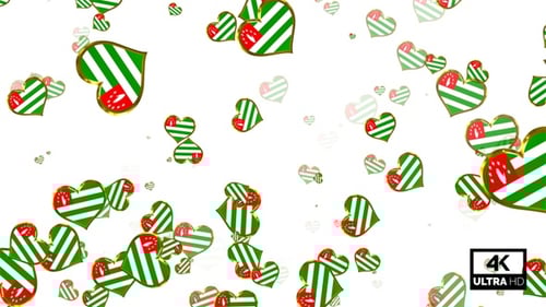 Animated Gilded Heart Flag Particle Overlay