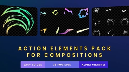 Dynamic Action Energy Elements Alpha Channel