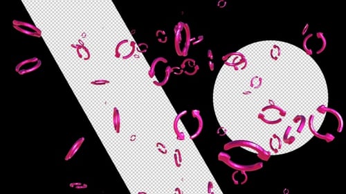 Seamless Loop of Falling 3D Pink Recycle Symbols