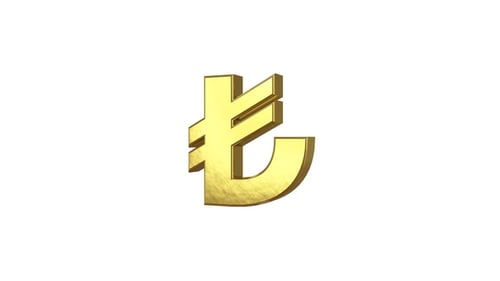 Golden Turkish Lira Symbol
