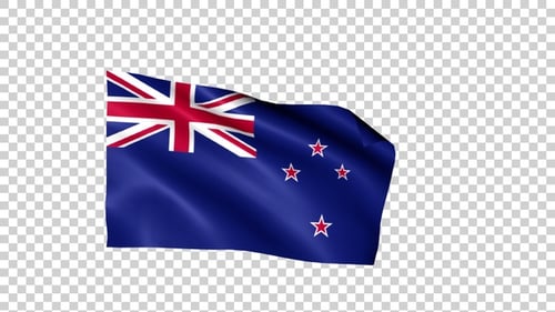 Realistic Waving New Zealand Flag Loop Animation