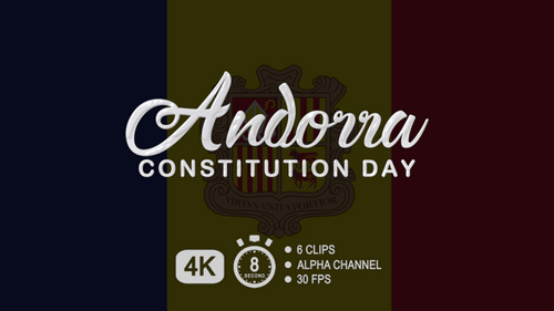 Andorra Constitution Day Text Animation