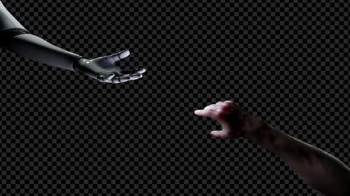 Robot and Human Hands Reaching Out for Connection