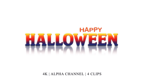 Animated Happy Halloween Text Reveal with Reflections
