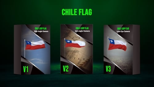 Realistic Waving Chilean Flag Loop Animation Pack