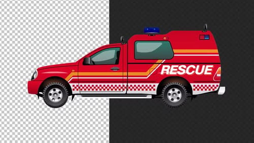 Emergency Rescue Vehicle with Lights Alpha Looped