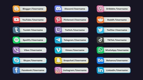 3D Social Media Lower Thirds Animation with Usernames