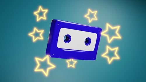 Animated Cassette Tape Looping Background for Music Content