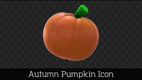 Animated 3D Halloween Pumpkin Spinning Loop