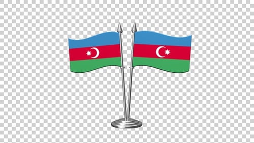 Alpha mit gekreuzter Flagge von Aserbaidschan
