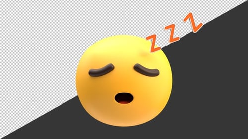 3D Animation of Sleep Emoji | Alpha Channel