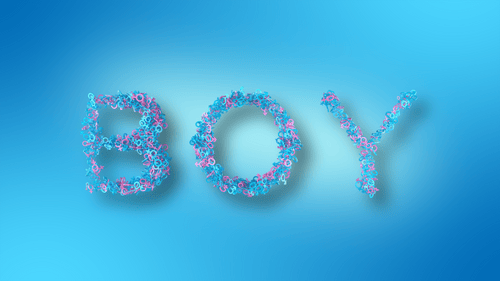 Fluid Gender Reveal Boy or Girl Text Animation