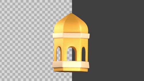 Icône de lanterne islamique animée en 3D
