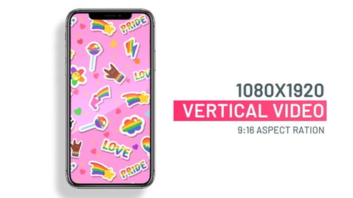 Animated Pride LGBTQ+ Stickers Seamless Loop Background
