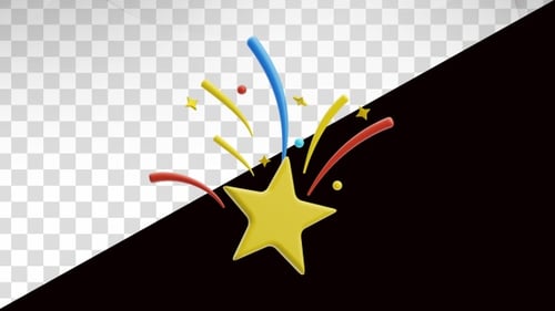 Animation 3D de l'explosion de la célébration de l'étoile dorée