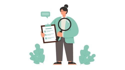 Female Doctor Doing Market Research Animation Alpha Channel