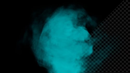 Abstract Cyan Smoke Cloud Fluid Reveal Transition