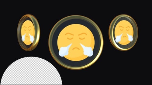 3D Looping Animation of an Angry Face Emoji Icon