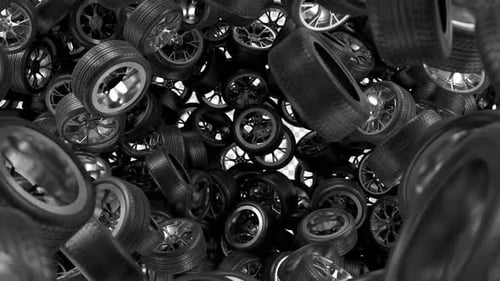 Modern 3D Automotive Tires Filling Screen