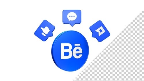 Animated 3D Behance Social Media Icons