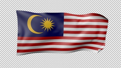 Realistic 3D Waving Malaysian Flag Animation