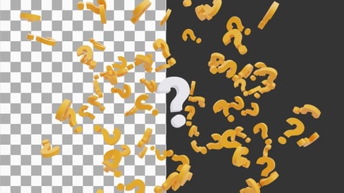 Animated 3D Question Marks Flying and Revealing