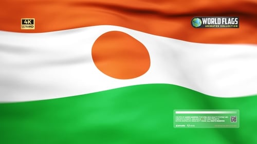 Realistic Waving Flag of Niger Animation for National Events