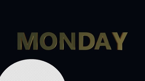 Golden 3D Text Monday Reveal Animation