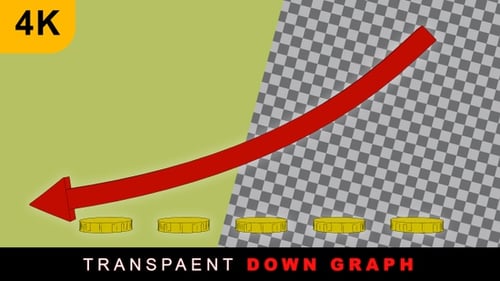 Red Falling Graph On Transparent Background