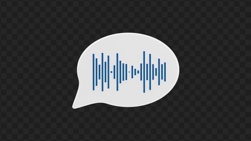 3D Speech Bubble Audio Waveform | Alpha Channel