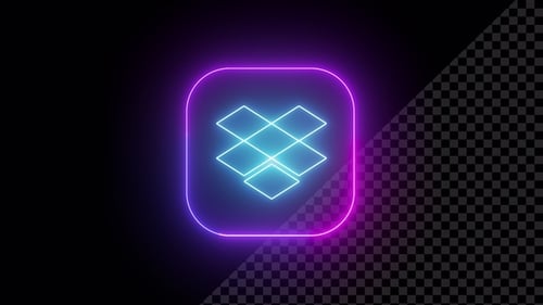 Animated Neon Geometric Logo Reveal in Rounded Square