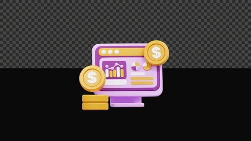3D Market Research And Analyst Animation Alpha Channel