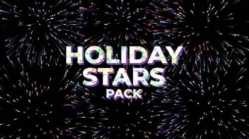Colorful Animated Star Burst Firework Holiday Celebration Overlays