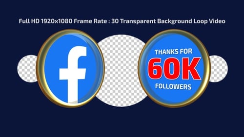 3D Facebook Followers Thank You Reveal with Golden Badge