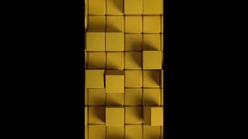 Yellow Roll Cubes Vertical