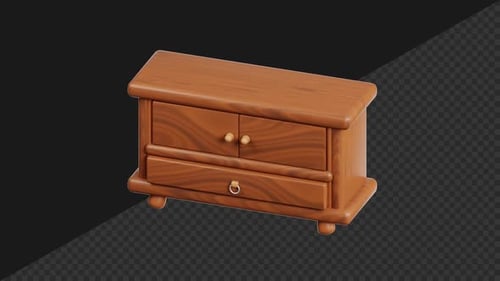 3D Cabinet Looping Animation with Transparent Background