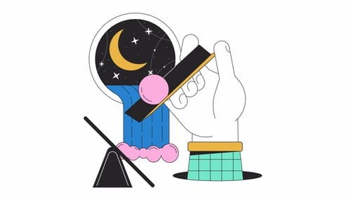 Surreal esoteric line 2D animation